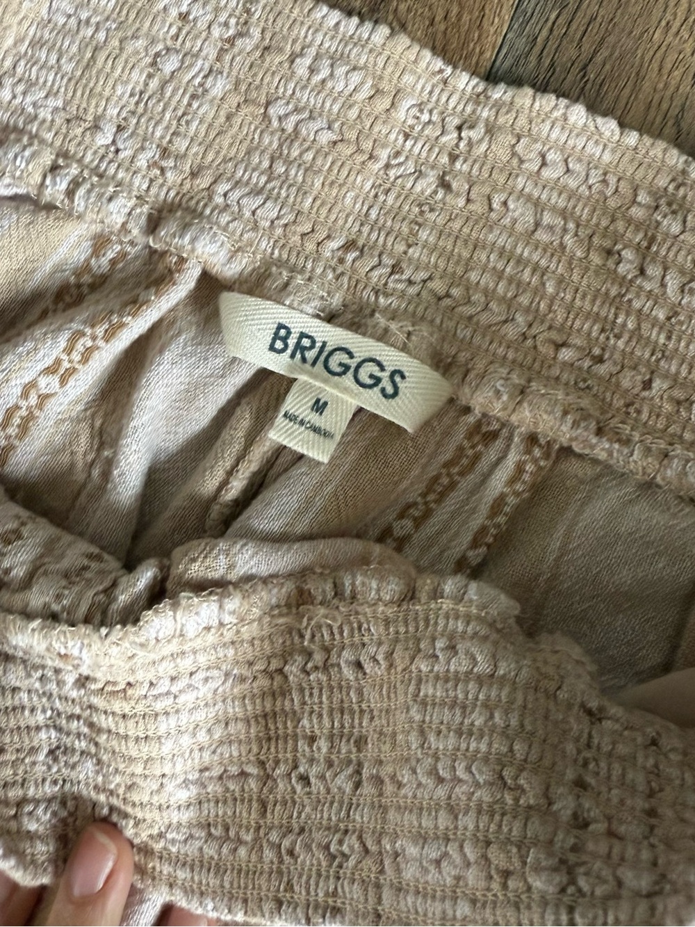 Briggs New York Beige & Cream Striped Wide-Leg Pull-On Pants - Picture 3 of 4